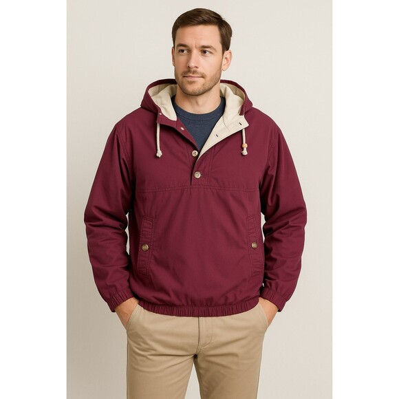 Vintage GAP Men’s Anorak Pullover Jacket L  Cotton Cream Lined... - Picture 1 of 11